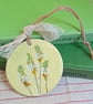 Ribwort Plantain clay imprinted and hand painted decoration  - Image 1