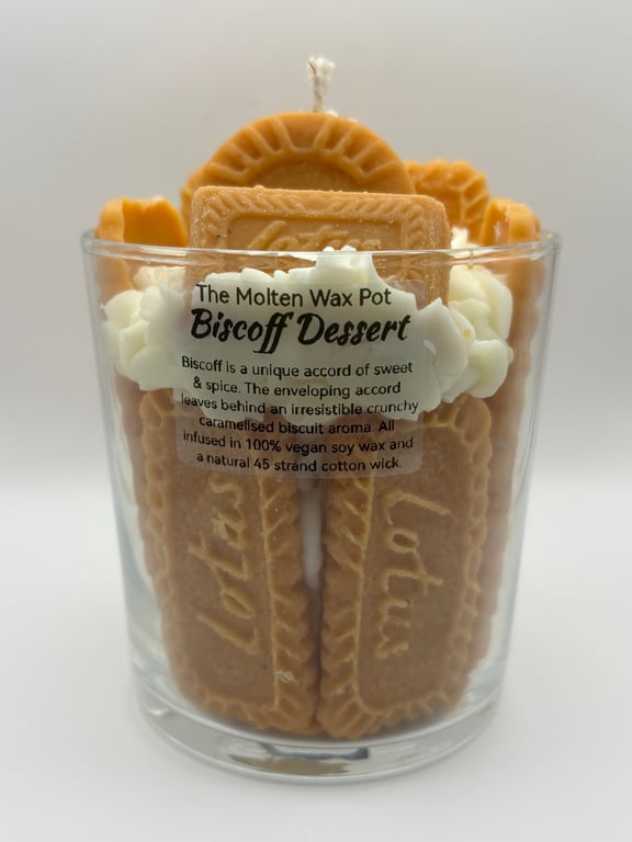 Handmade Biscoff Dessert Candle Spiced Biscuit Soy Wax