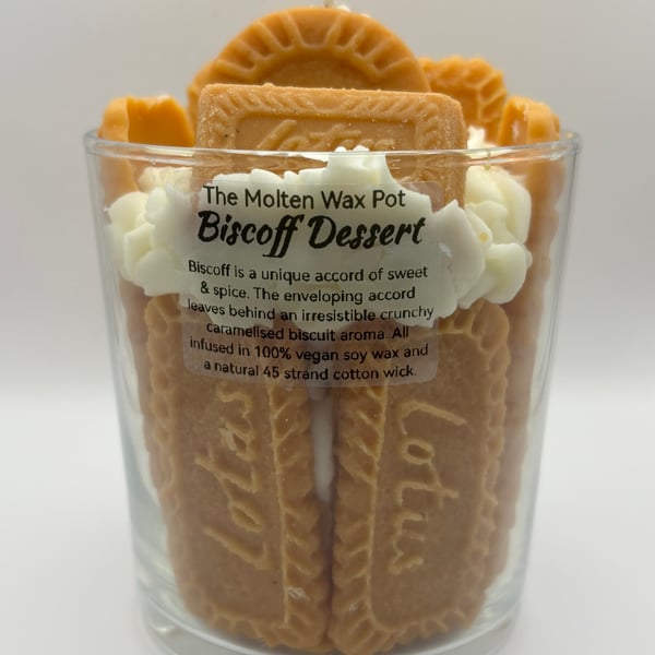 Handmade Biscoff Dessert Candle Spiced Biscuit Soy Wax