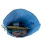 two at a time knitting bag with floral crochet print, drawstring divided pouch,  - Image 3