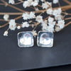 Sterling silver heart stud earrings