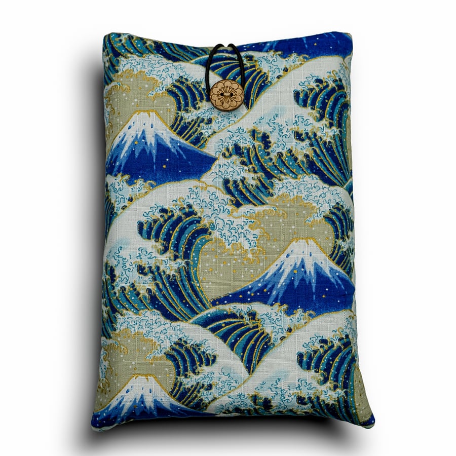 Mount Fuji & Wave Book Sleeve – Japanese Cotton Book Protector