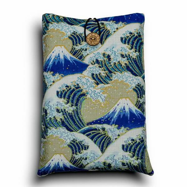 Mount Fuji & Wave Book Sleeve – Japanese Cotton Book Protector