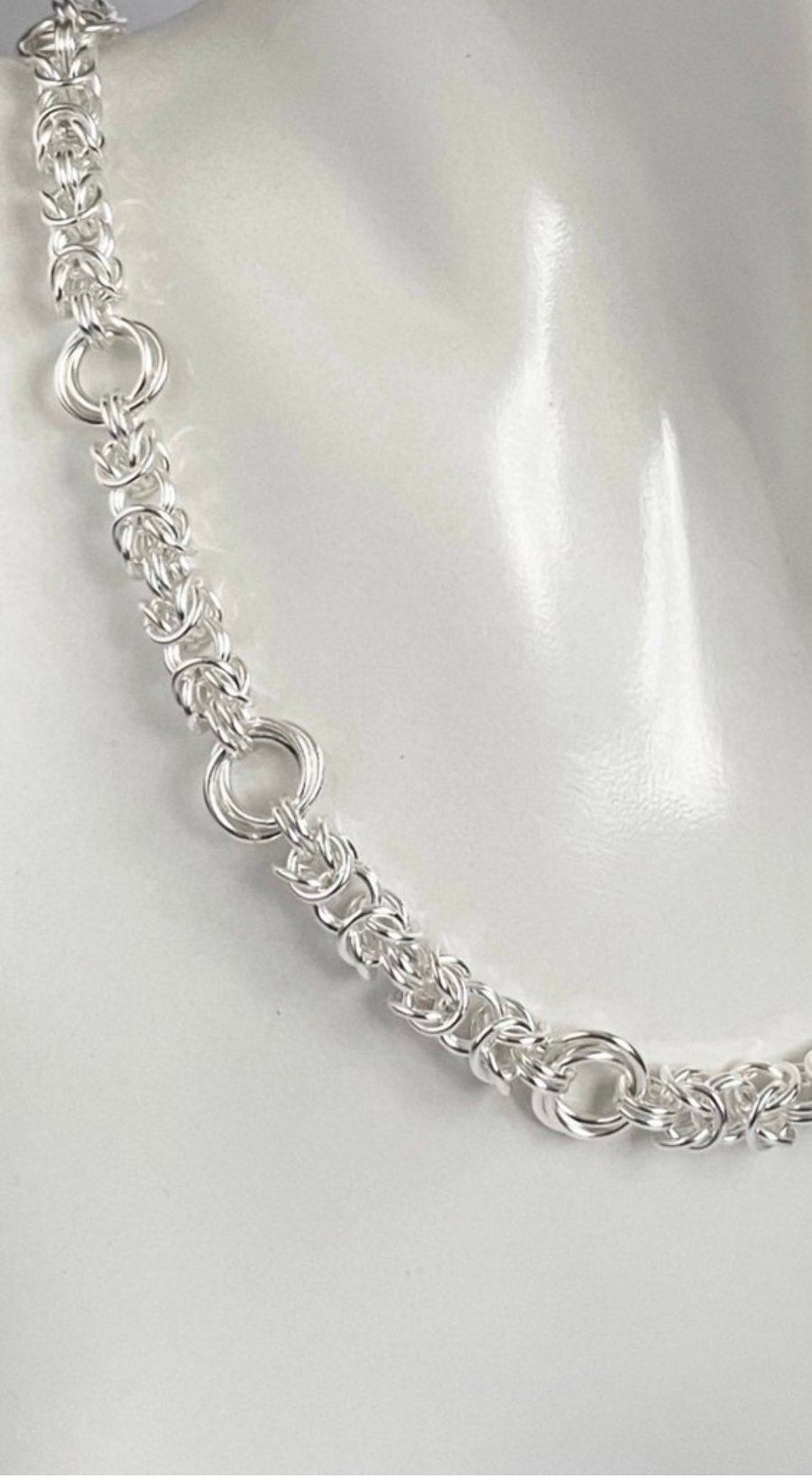 Chainmaille Sterling Silver Necklace in 18, 20 and 24 inches