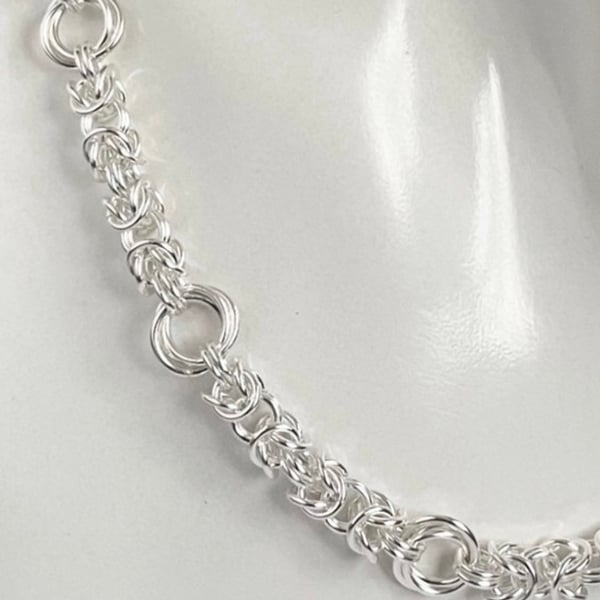Chainmaille Sterling Silver Necklace in 18, 20 and 24 inches