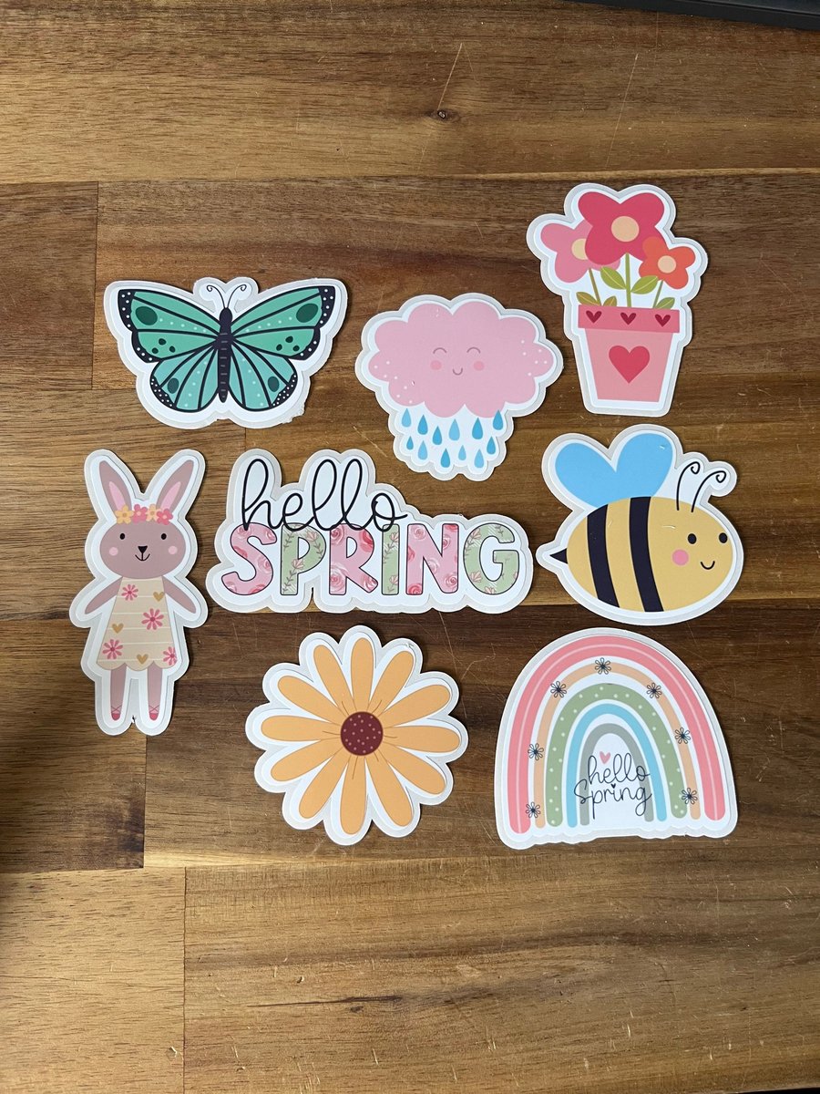 FREE DELIVERY Spring Sticker Pack 8 Large Easy Peel Stickers