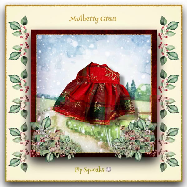 Pip Squeaks Tartan Snowflake Christmas Dress 