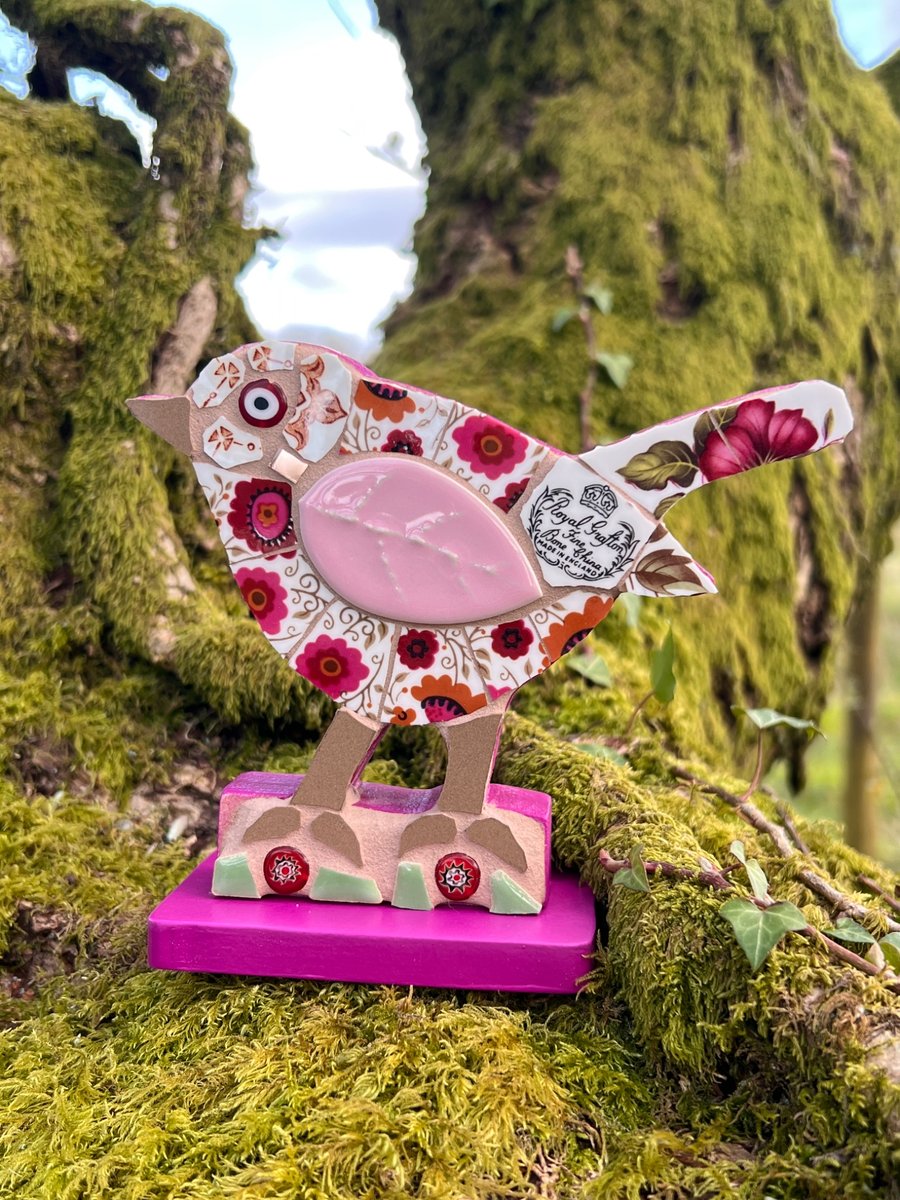 Bone china Mosaic Bird ornament