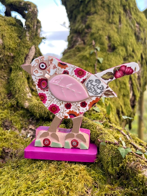 Bone china Mosaic Bird ornament