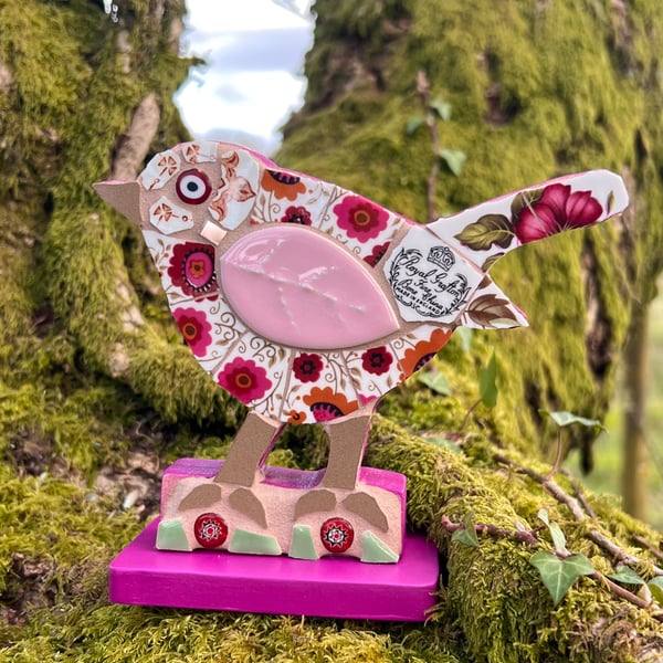 Bone china Mosaic Bird ornament