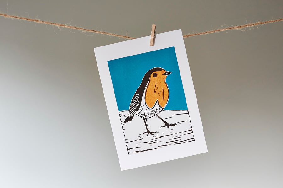 Chirpy Christmas Robin card