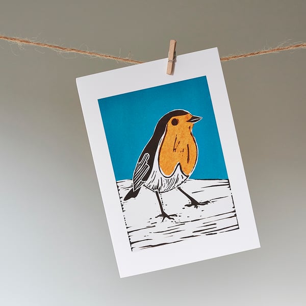 Chirpy Christmas Robin card