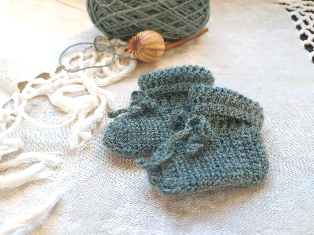 Alpaca Baby Booties, 100% certified alpaca, Andes Collection, 0-6 months