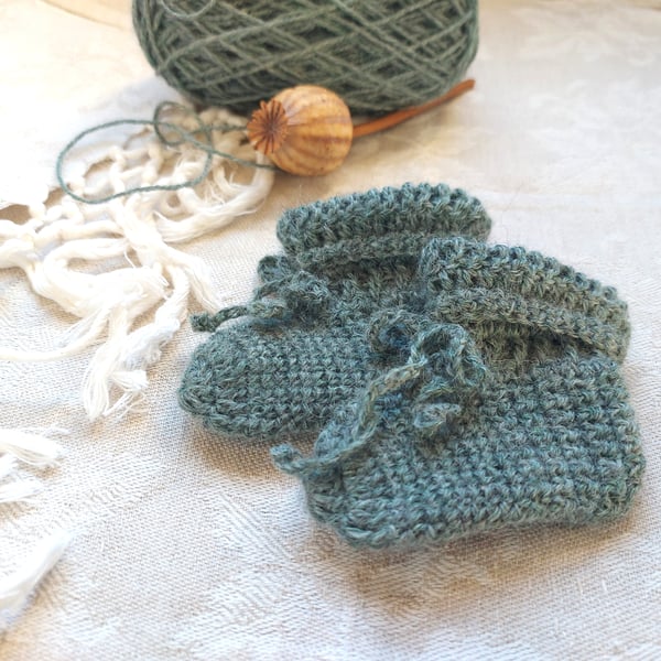 Alpaca Baby Booties, 100% pure certified alpaca, Andes Collection