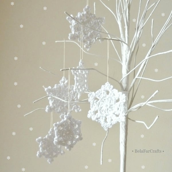 Crochet snowflakes (6) - Christmas tree ornaments - Winter wedding