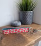 Handmade Pink & White Rose Wristlet Keyring - Upcycled Denim