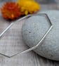 Sterling Silver Octagon Geometric Bangle - JBJ5003 - Image 1