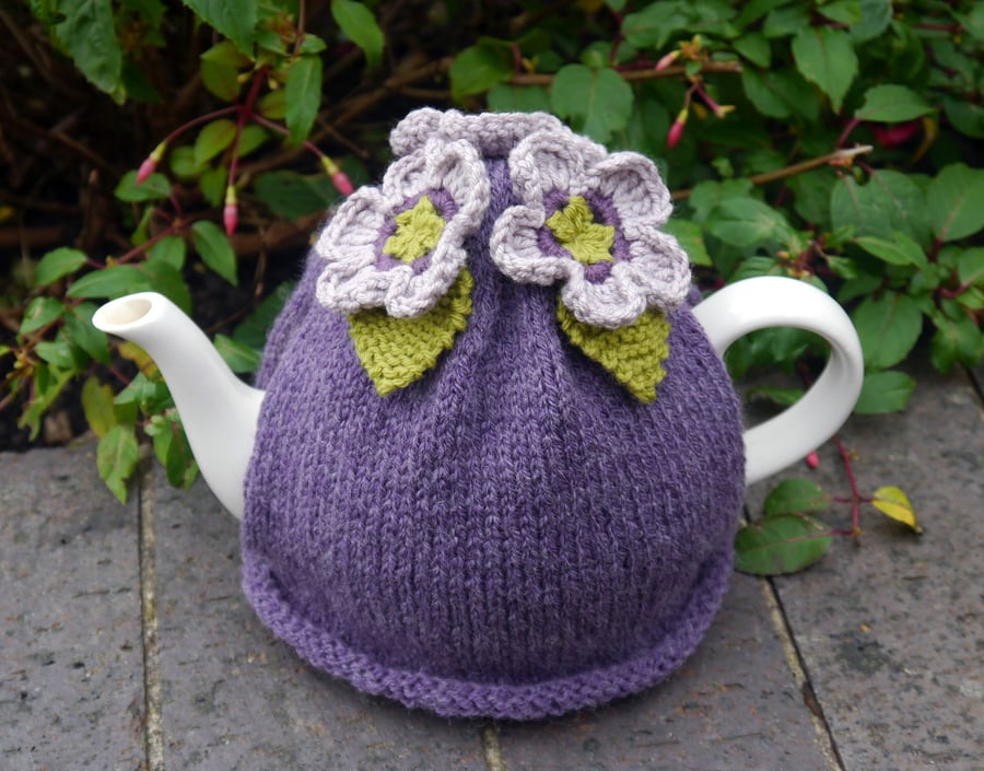 Tea Cosy With Purple Flowers