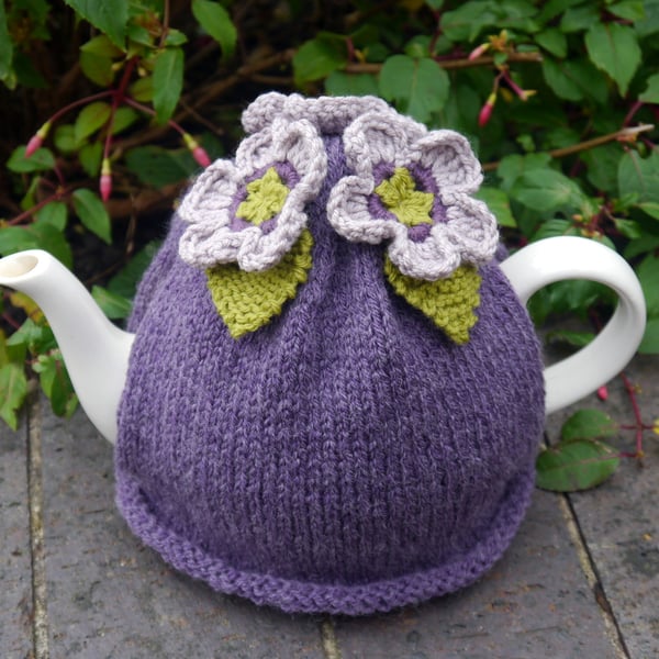Tea Cosy With Purple Flowers