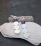 Earrings, Three silver disc and amethyst earrings, handmade jewellery - Image 3