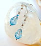 Aquamarine Swarovski Crystal Teardrop And Sterling Silver Earrings. - Image 1