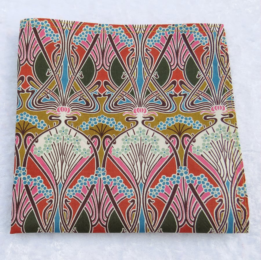 Gents handkerchief, made from Liberty Tana Lawn, pocket square, Ianthe