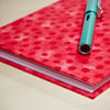 A5 Hardback Notebook with full cloth red spotty cover