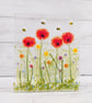 Floral Poppy Meadow Tealight Holder; Freestanding Poppies Picture Tile - Image 8
