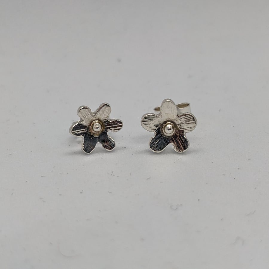 Sterling silver flower stud earrings