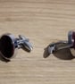 Dark red hand turned resin insert cufflinks - Image 5