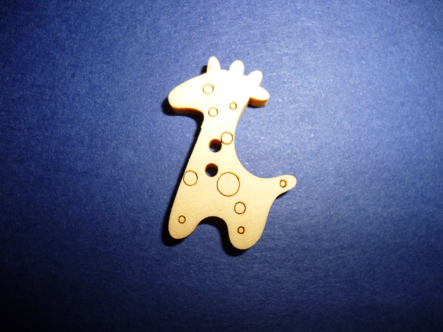 Wooden giraffe buttons  set of 6
