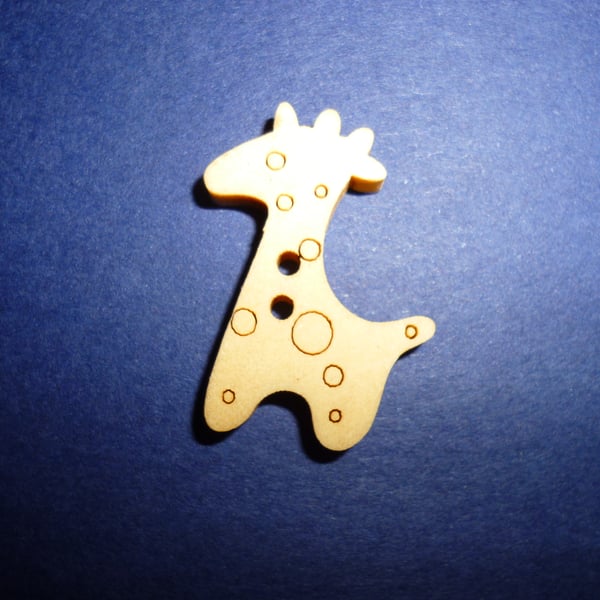 Wooden giraffe buttons  set of 6