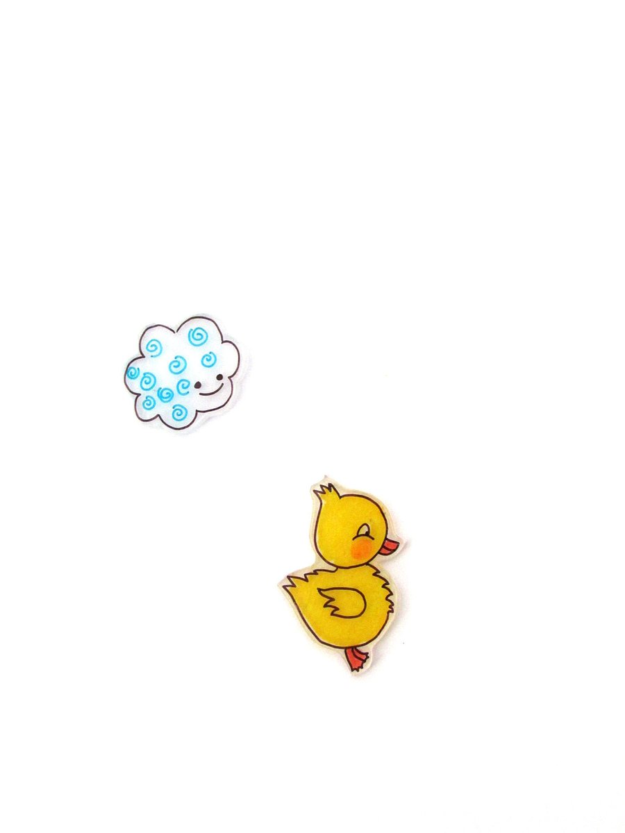 Doris duck takes a stroll - handmade blank card