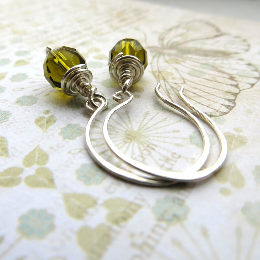 Olive Crystal Earrings