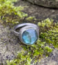Sterling silver labradorite ring. U.K. size N