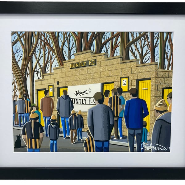 Huntly F.C Christie Park Stadium. High Quality Framed Football Art Print.