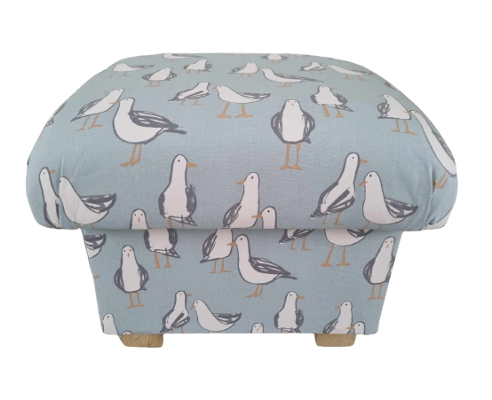  Storage Footstool Seagulls Laridae Duck Egg Fabric Pouffe Birds Gulls Coastal 