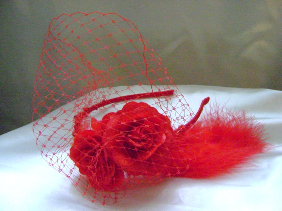 Paris Rose Net Fascinator