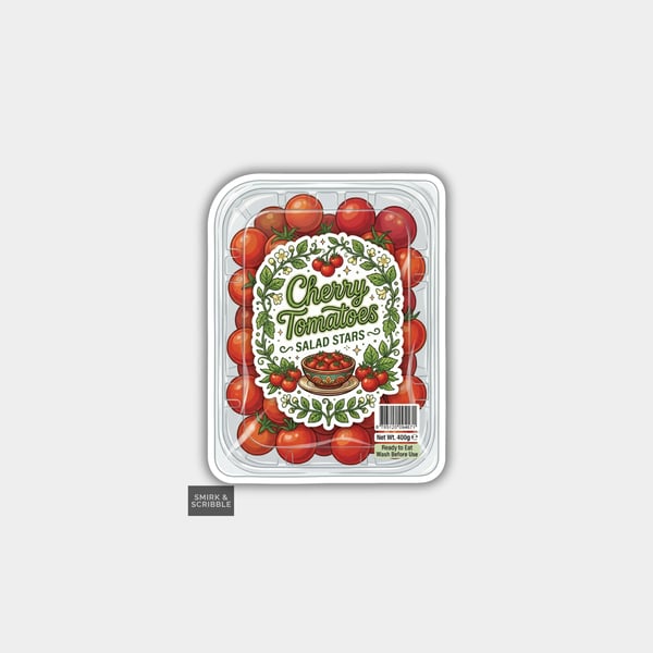 Grocery Food Vinyl Sticker For Adults - Cherry Tomatoes