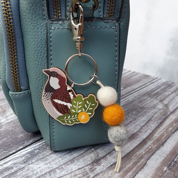 Sparrow Bag Charm Keyring