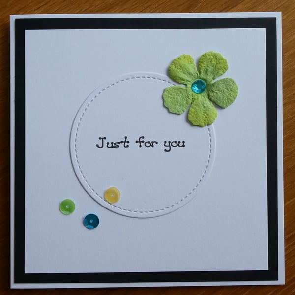Just For You Mini Flower Card - Lime 