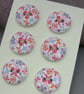 6 Medium Small Painted Round Wooden Craft Buttons - Image 5