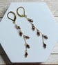 Heartfire Garnet grade AAA faceted drop earrings stainless steel - Image 3