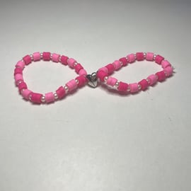 Magnetic Heart Bracelets Matching Couples Bracelet Friendship Beaded Bracelets
