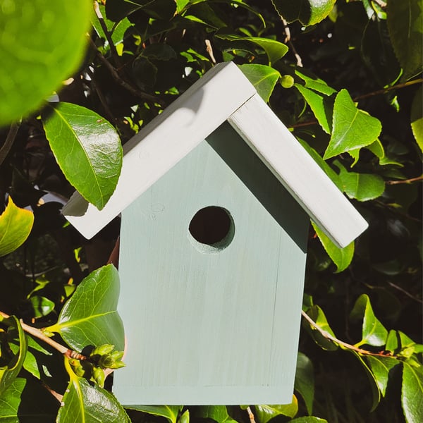 Rustic Handmade Chalet-Style Wooden Birdhouse