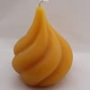 Pear drop twist beeswax candle handmade in mid Wales from organic beeswax