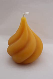 Pear drop twist beeswax candle handmade in mid Wales from organic beeswax