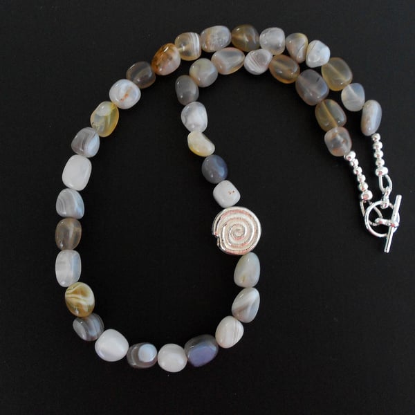 SALE!! was 18 pounds now 15 pounds Botswana Agate Nugget Necklace