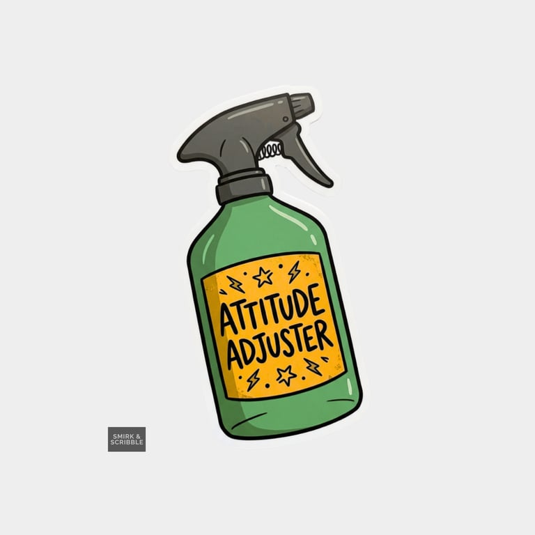 Funny Snarky Spray Bottle Sticker For Adults - Attitude