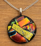 Multi Coloured Fused Glass Pendant
